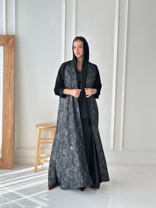 Royal crepe abaya mixed with Turkish crepe fabric with patterns
